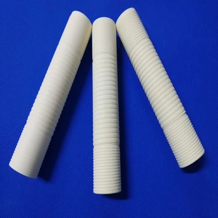 High Purity 99% Alumina Ceramic Threaded Pipe Al2o3 Screwed Tube With Opening At Both Ends