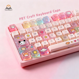 Teclas TECHREXY de Entrega Rápida, Personalizadas, PBT 75%, Resina Cerámica Transparente, Estilo Artesanal, Bonitas - Product Image 1