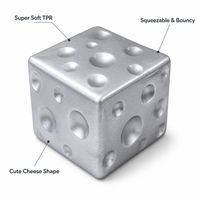 Dés à presser en TPR métallique, cube anti-stress à récupération lente pour enfants et adultes
