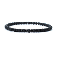 Bracelets en perles d'onyx noir mat de 4mm faits à la main pour hommes femmes Bracelet extensible en perles de pierre d'oeil de tigre Turquoise Malachite
