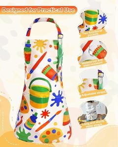 Tablier de <span class=keywords><strong>Peinture</strong></span> Imperméable pour Enfants avec 2 Poches, <span class=keywords><strong>Blouse</strong></span> d'Art Lavable pour Tout-Petits, Idéal pour la Cuisine, la Pâtisserie, les Loisirs Créatifs et les Activités Ludiques <span class=keywords><strong>en</strong></span> Classe - Product Image 2