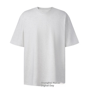 T-shirt en coton double fil 260g, couleur unie, coupe ajustée, pour veste décontractée de marque Tide, design vierge pour col de couple - Product Image 3