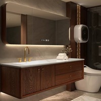 Perlengkapan Kamar Mandi Kayu, Kabinet Kamar Mandi dengan Meja Batu Kuarsa