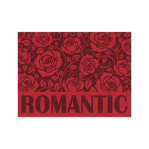 Tapete de Entrada Sally con Suela de Caucho y Diseño Floral Rojo, Rectangular, Antideslizante para Interiores, Tapete de Bienvenida para el Día de San Valentín, Fibra de Poliéster de Alta Calidad - Product Image 1