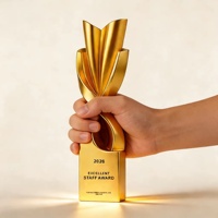 Trofeo de Resina Personalizado en Oro, Plata o Cobre, Chapado en Oro, Trofeo de Honor para Empleados Destacados