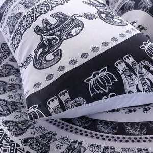 ชุดปลอกผ้านวมผ้าแจ็คการ์ดสีขาวแบบทันสมัยชุดหรูหราขนาดซูเปอร์คิงไซส์พิมพ์ลายนุ่มพร้อมซิป - Product Image 4