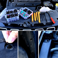C0724 725 pièces Clips de fixation pour voiture et attaches automobiles - 23 tailles Rivets de pare-chocs et de garde-boue en nylon avec attaches de câbles et outil de retrait des attaches