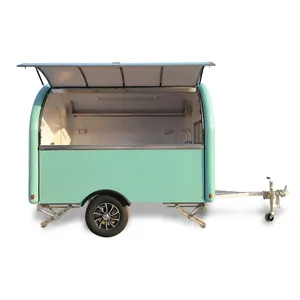 2022 Nieuwe Model Groene Trekhaak 280*200*240Cm Populaire Outdoor Concessie Bbq Trailer Aanpasbare Snoep Popcorn Food Kar Met Ce