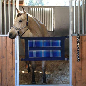 Barrera para Puerta de Establos de Caballos, 150x48cm, Tela Oxford con Diseño a Cuadros, para Recinto de Caballos - Product Image 1