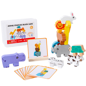 Bloques de Madera Apilables con Forma de Animales, Juguete Educativo Montessori de Equilibrio para Niños, OEM, ODM, Venta al Por Mayor - Product Image 1