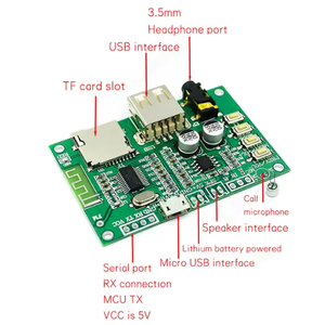 บอร์ดโมดูลเครื่องขยายเสียง BT201 แบบ Dual Mode <span class=keywords><strong>5.0</strong></span> <span class=keywords><strong>BT</strong></span> Lossless Audio รองรับการ์ด TF, แฟลชไดรฟ์, Ble, Spp, พอร์ต Serial, โหมด Transparent Trans - Product Image 2