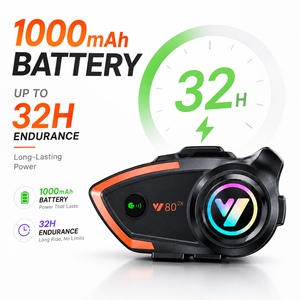 Casque Intercom Moto 800M pour 2 Motocyclistes, Communication CVC, Réduction du Bruit, IPX6, 1000mAh, Casque Audio pour Casque - Product Image 2