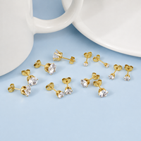Boucles d'oreilles classiques minimalistes en acier inoxydable plaqué or 18 carats, hypoallergéniques, accessoires haut de gamme pour femmes, usine Kaishee