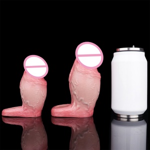 FAAK Silicone Realistic Fat Hollow <b>Dildo</b> Open-ended Large Penis Sleeve Size S M Cock Enlarger Delay Ejaculate Sex Toys for Men - Product Image 5