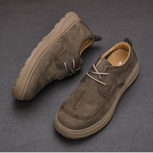 Zapatos Casuales de Cuero Genuino para Hombre, Estilo Vintage, Versátiles, Transpirables, de Caña Baja, con Cordones, para Uso Diario, Cómodos, Novedad 2026 - Product Image 2