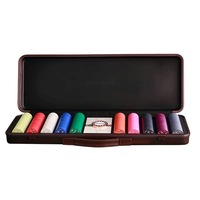 Terlaris Set Chip Poker keramik warna kopi High-End nampan ruang Game portabel untuk Texas Hold'em untuk kotak peralatan PC
