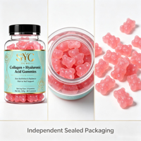 Gummies de bien-être SYC BIO au collagène et à l'acide hyaluronique, 60 gummies, 120g, marque privée, OEM, ODM, prix d'usine, vente en gros