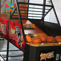 Machine de jeu de basket-ball d'arcade à monnayeur, colorée, très vendue, garantie 1 an, pour usage en extérieur