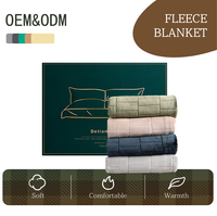 Couverture polaire douce et confortable en polyester recyclé, unie ou à motifs, personnalisable pour toutes les saisons, idéale pour la décoration intérieure (OEM & ODM)