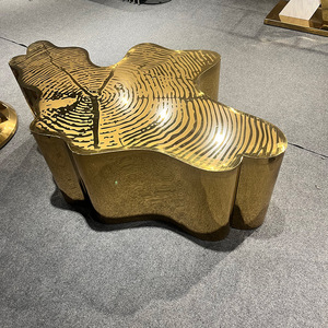 Table basse <span class=keywords><strong>de</strong></span> luxe MR Brand en acier inoxydable doré brillant, design moderne, facile à nettoyer, pour salon, villa, <span class=keywords><strong>maison</strong></span> - Product Image 6