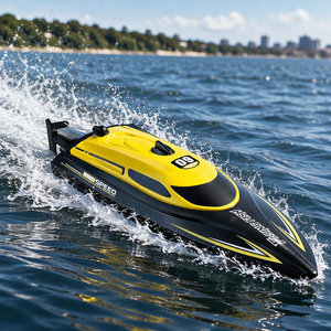 Barco de Carreras RC de Alta Velocidad 2.4G, Juguete Acuático a Control Remoto, Resistente al Agua, Anticolisión, con Luz LED, Larga Duración, Regalo para <span class=keywords><strong>Piscina</strong></span> al Aire Libre - Product Image 1