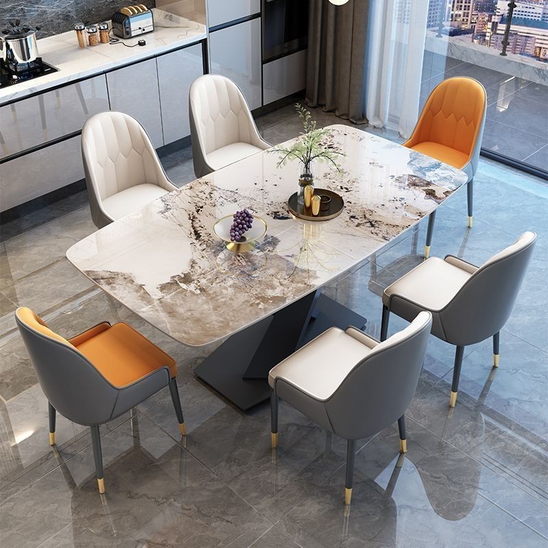 Luxury Modern Rectangular Sintered Stone Dining Table & Chair Set (4/6/8 Seater) - View 3