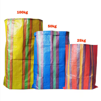 Sac tissé en PP coloré multi-usages de haute qualité 25kg 50kg 100kg pour farine, céréales, blé, maïs, sucre, sel, résistant à l'humidité
