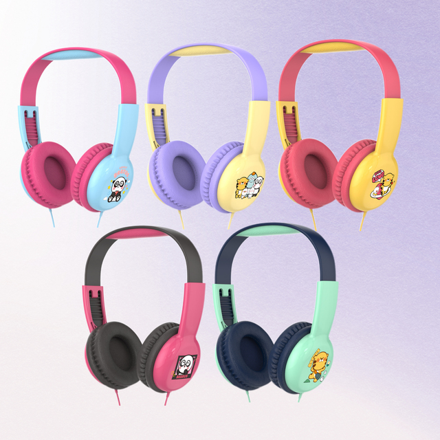 Custom Colors & Pattern Available Model 860 Headsets Muti Plug Wired Headphones for School Classroom Children