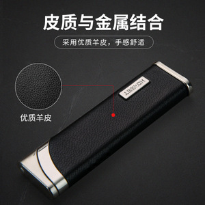 Briquet coupe-vent en métal JOFI rechargeable avec étui en cuir véritable pour hommes et femmes, cadeau d'affaires, cigarette, durable - Product Image 4