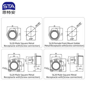 ปลั๊กไฟฟ้าวงกลม LP20 แบบกันน้ำ IP67 พร้อมขั้วต่อสายเคเบิลแบบสกรูสำหรับการบิน ทำจากทองแดง <span class=keywords><strong>3</strong></span> ขา - Product Image 6