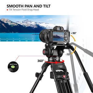 Trípode para Cámara de Video con Cabezal Fluido RAUBAY de 69 Pulgadas, Soporte Resistente para Cámara - Product Image 4