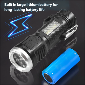 Torcia Ricaricabile a 3 Luci Multifunzione Portatile con Accendino per Emergenze, Lavoro e Attività all'Aperto - Product Image 5
