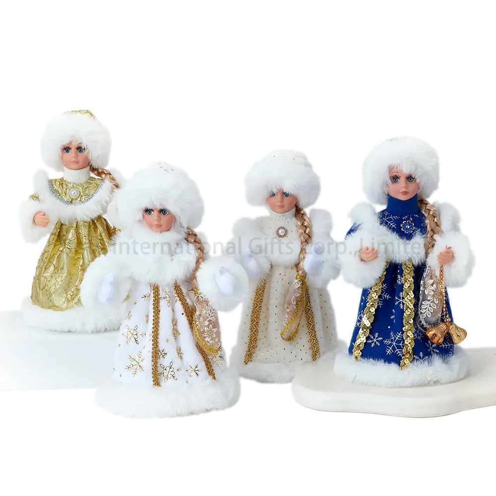 Boneca decorativa russa para celebridades de ano novo, Snegurochka, boneca de neve e Papai Noel, 40 cm, artesanato