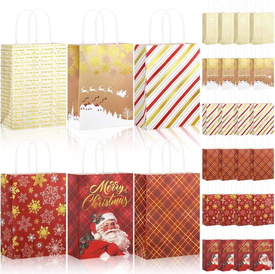 SIHENY Custom Kraft Paper Ribbon Handle for Holiday Gifts Candy Carrier ...