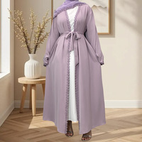 Nouveau Voile Hijab Femme Tendance en Polyester avec Bordure en Dentelle Couleur Unie Foulard Islamique Musulman pour Prière Quotidienne Aïd Vente en Gros