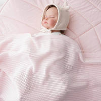 Couverture bébé élégante en coton gaufré à maille dentelle, légère, pliable et portable, 100 % coton, pour toutes les saisons