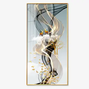 Light Luxury Modern Minimalist, Vertical Corridor Aisle Mural Background Wall Fantasy Crystal Porcelain Painting/