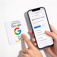 Carte NFC personnalisée pour avis Google, puce NTAG215, autocollant carré adhésif blanc 100x100mm pour les commentaires et les adhésions de restaurant