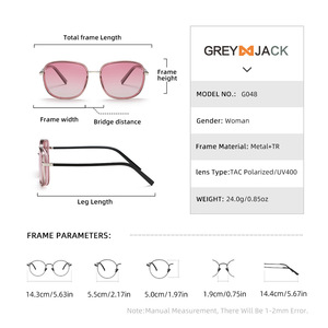 GM แว่นตากันแดดผู้หญิงกรอบ Tr90โลหะ UV400โพลาไรซ์เลนส์สีชมพูแฟชั่นสำหรับขับรถกันแดดคลาส2การป้องกัน - Product Image 4