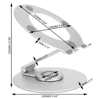 Support d'ordinateur portable en aluminium pliable unique à rotation 360 degrés, support de bureau réglable pour ordinateur portable de 14 à 17,3 pouces