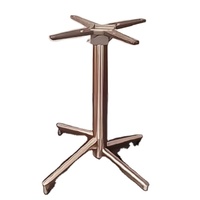 Base de table pliante à quatre pieds en acier inoxydable avec support croisé en aluminium pour café, bistrot, restaurant, utilisation en extérieur et restauration