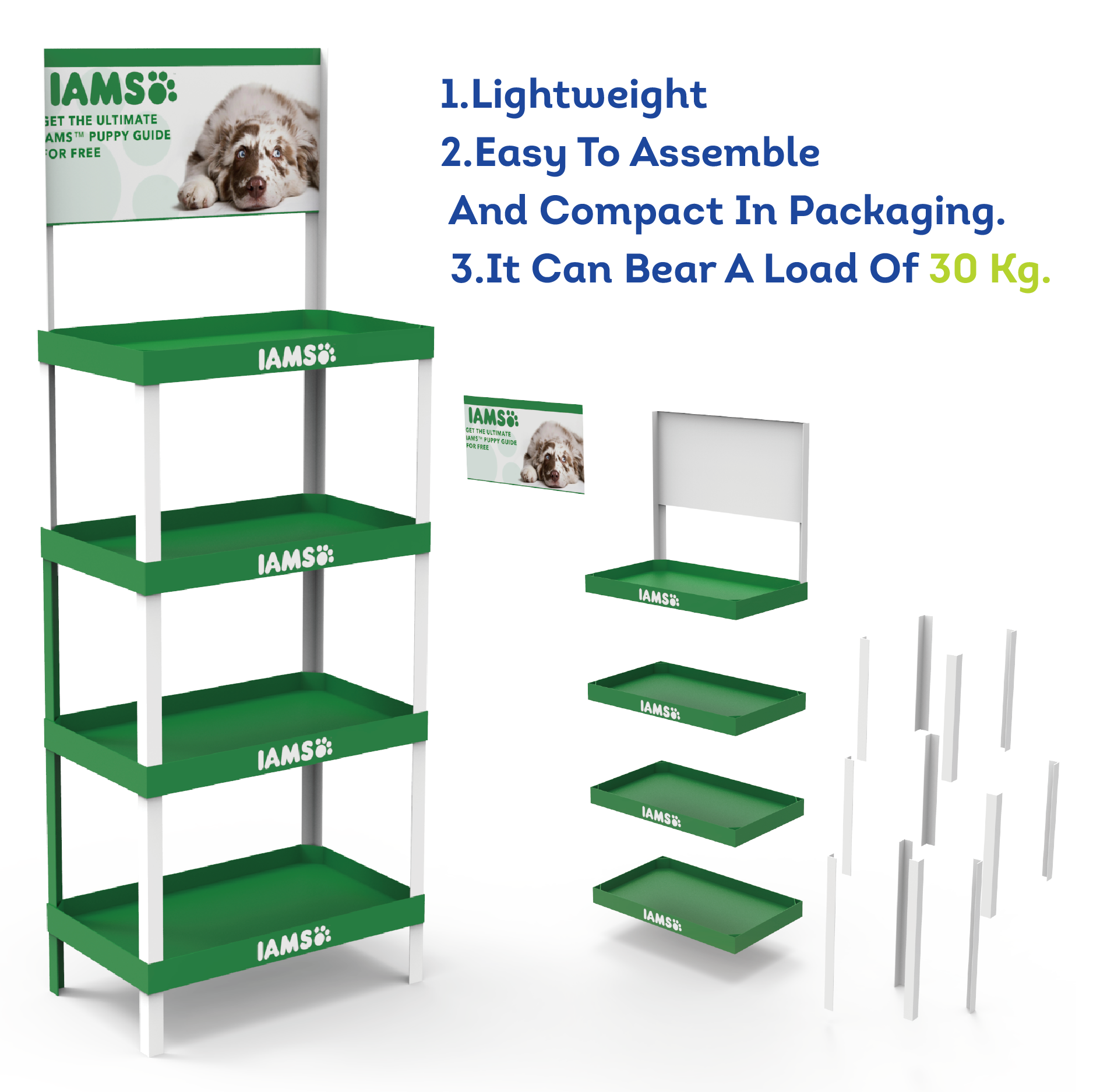 Apache Custom Portable PVC Laminated Floor Dog Food Display Rack for Supermarkets — view 6
