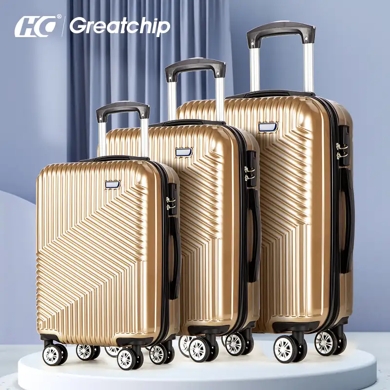 Custom 3 pcs handle pp suitcase 4 wheels travel cases travelling bags luggage sets carry-on trolley bag
