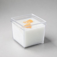 Gobelets carrés jetables en plastique avec couvercles pour mousse, pudding, gelée, parfait - pour fêtes, buffets et événements de restauration