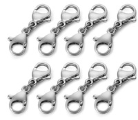 Composants d'accessoires de bijoux DIY transfrontaliers en acier inoxydable électroplaqué et acier titane, avec fermoir mousqueton double tête