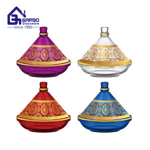 Assiette de service en verre Tajin de 11 pouces avec une belle impression et une décoration en couleur - Product Image 1