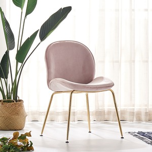 <span class=keywords><strong>Chaise</strong></span> de salle à manger moderne en <span class=keywords><strong>velours</strong></span> vert rose avec pieds évasés pour meubles de salle à manger à la maison - Product Image 4
