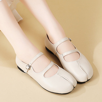 Chaussures plates Mary Jane à bout fendu pour femmes, avec boucle réglable et double bride, semelle souple, confortables pour le quotidien, grandes tailles, chaussures décontractées pour femmes