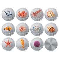 Pièce de monnaie en cuivre fin 999 de 1 OZ, motif animaux marins mélangés personnalisés, art animalier, pièce de collection, souvenir, cadeau, pour la vente en gros