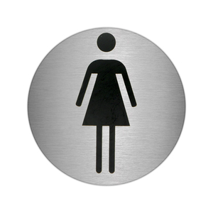 Placa Adhesiva para Baño "Woman" de Acero Inoxidable Ø/ 7 cm. - Product Image 1